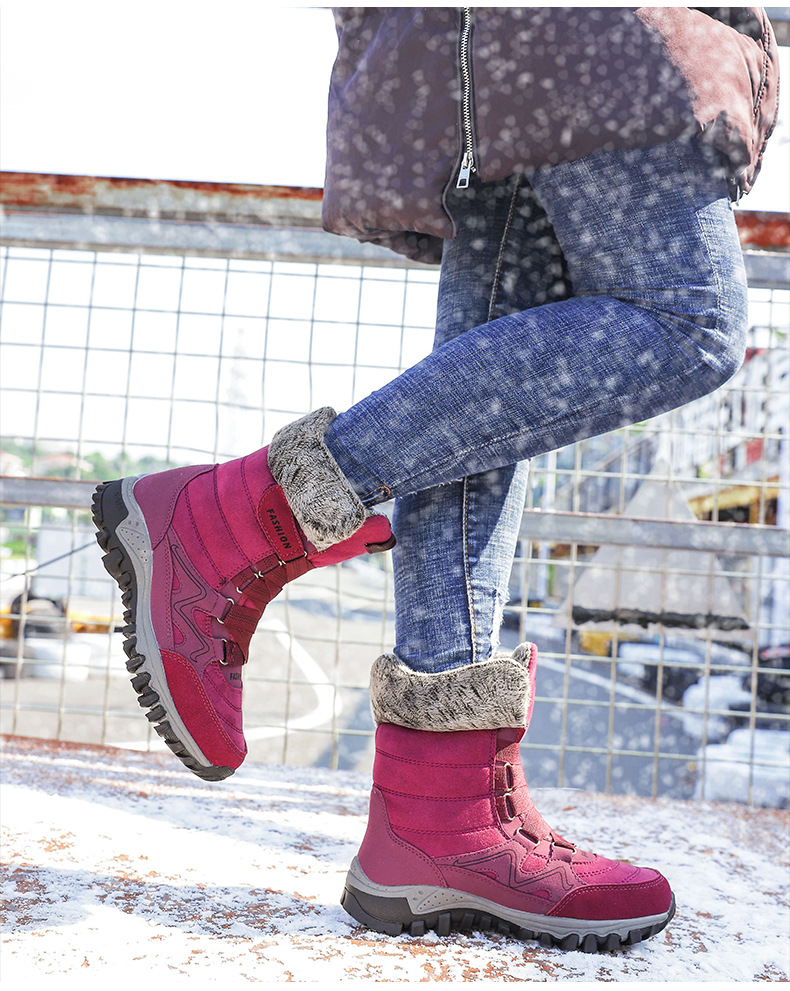 Women's Snow Boots Plush Lined Warm Winter Cold Resistant Boots_voghion.com