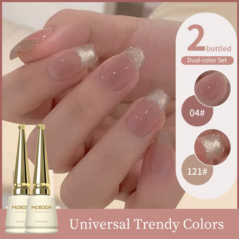 2025 nuevo traje especial de salón de manicura de color popular de color blanco mágico de champán de platino