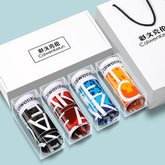 男士內褲純棉平角褲夏季透氣運動型新款字母印花四角短褲頭衩禮盒