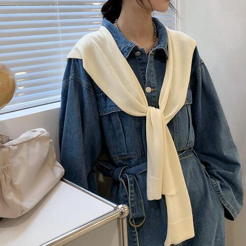 Knitted shawl with skirt for women, warm and new fashion, suitable for spring and autumn, trendy, neck air-conditioned room shoulder protector, thin collar