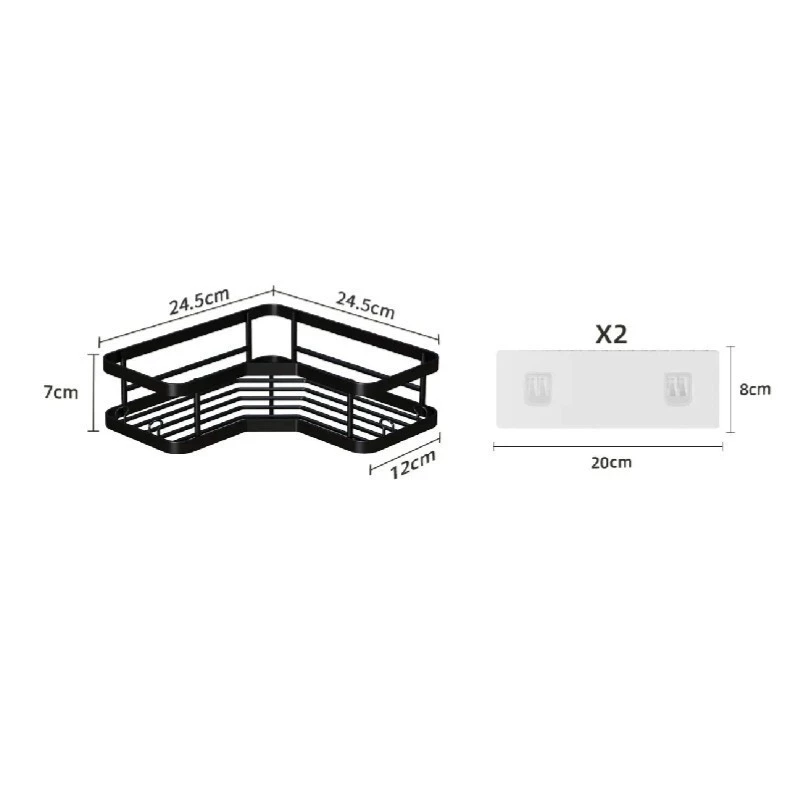 Strict selection of bathroom shelves, hand -toilet, bathroom wall, free punch shower room wall -mounted storage shower gel triangle