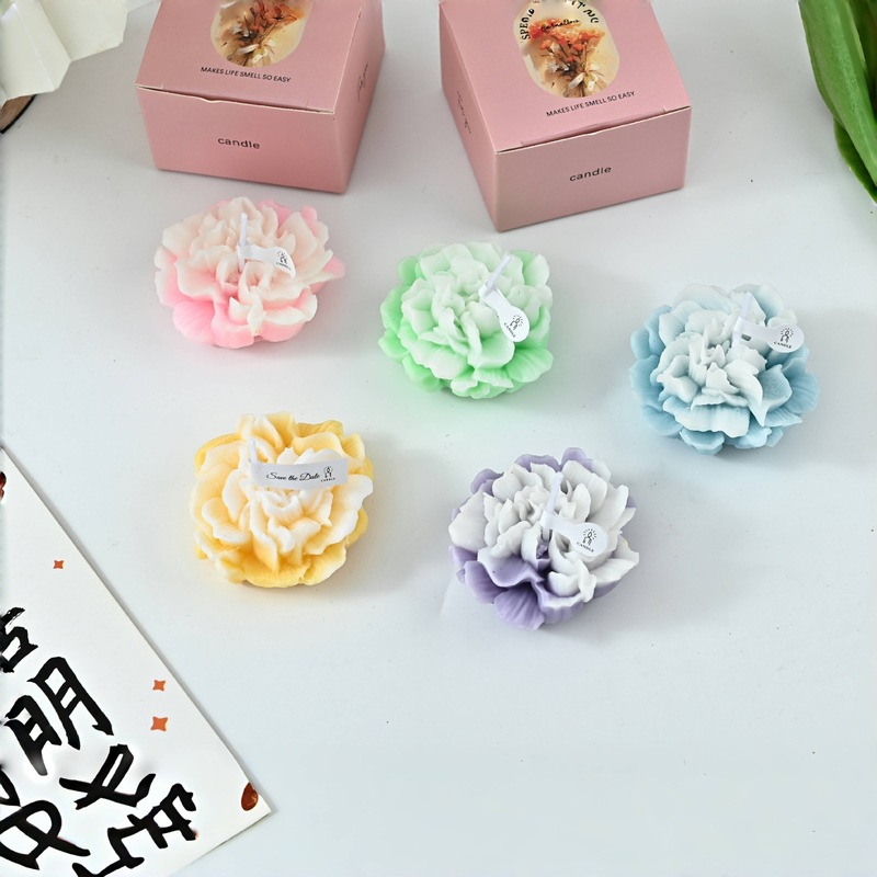 カーネーションの香りのキャンドル卸売手作りの香りのギフト教師の日のギフトの香り模擬花の形のワックス|undefined