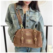 跨境复古质感大容量女士包包女2024新款磨砂托特包多动能双肩包