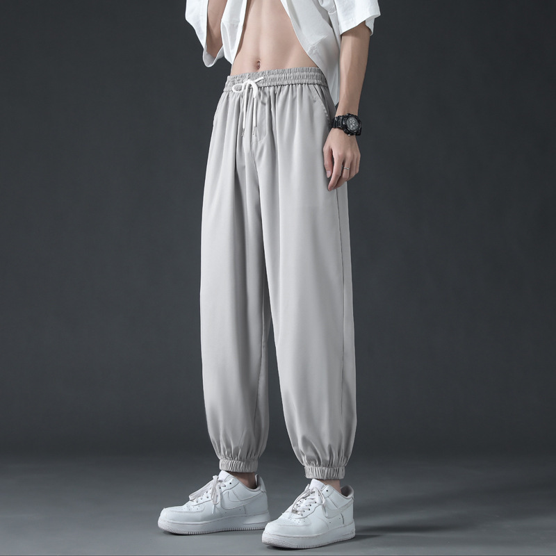 シャツの少ない服のストレートの氷のズボンの男性の夏の純色はシンプルです。|undefined