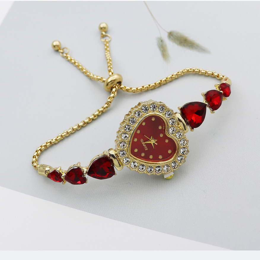 Metal Case Material Casual Heart Shape Jewelry Buckle Quartz Women's Watches