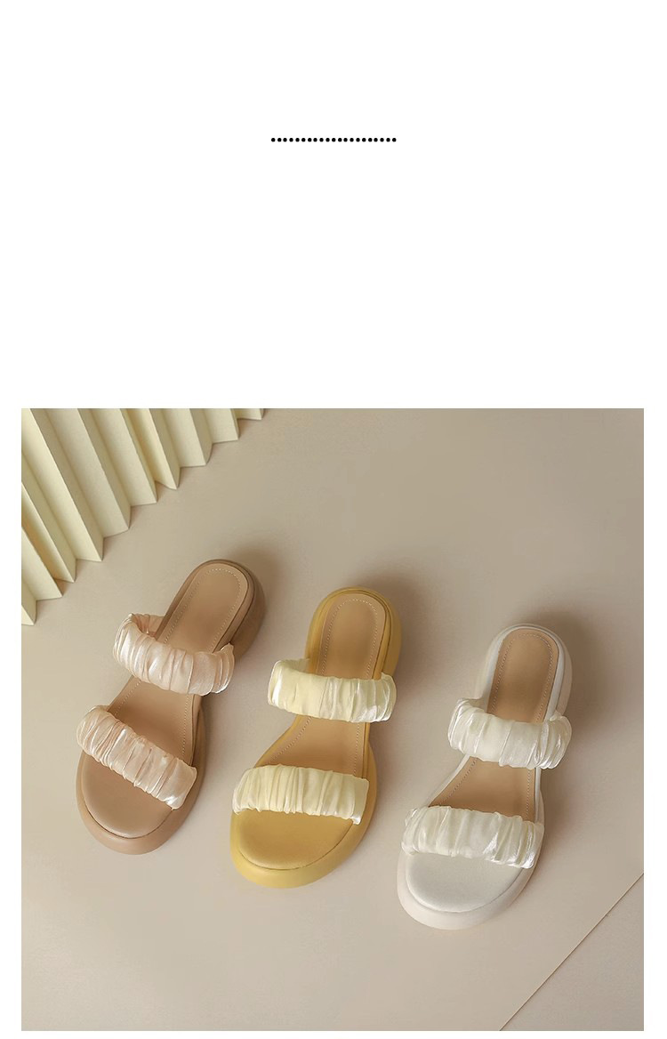 Ruodan Original High-end Sense ~ Infradito in seta con suola spessa e punta tonda capispalla da donna moda sandali e pantofole con tacco spesso_voghion.com