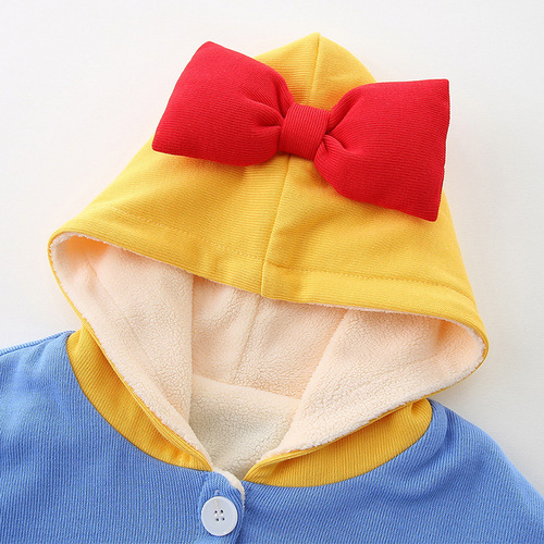  Autumn and Winter New Sleeveless Single-breasted Hooded Girls' Tops Infants and Toddlers Embroidered Cloak 2362