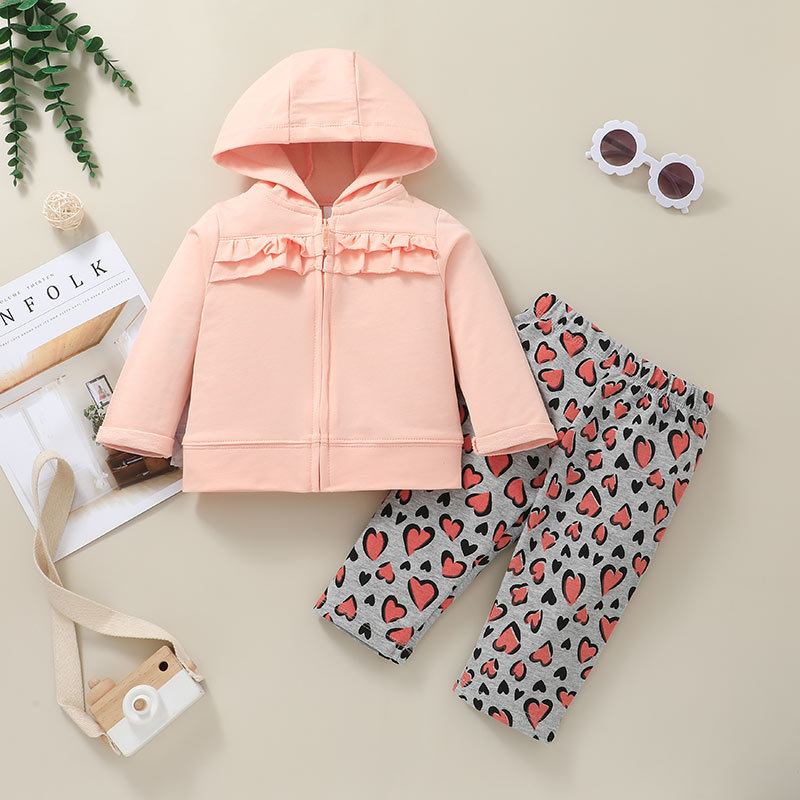 Fashion Children's Hooded Zipper Jacket Trousers Two-piece Set Wholesale Nihaojewelry display picture 11