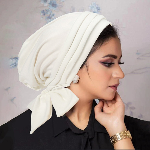 Amazon Autumn/Winter Solid Color Suede Four-Striped Long Tail Headscarf Hat AliExpress Chemotherapy Cap Women's Hat