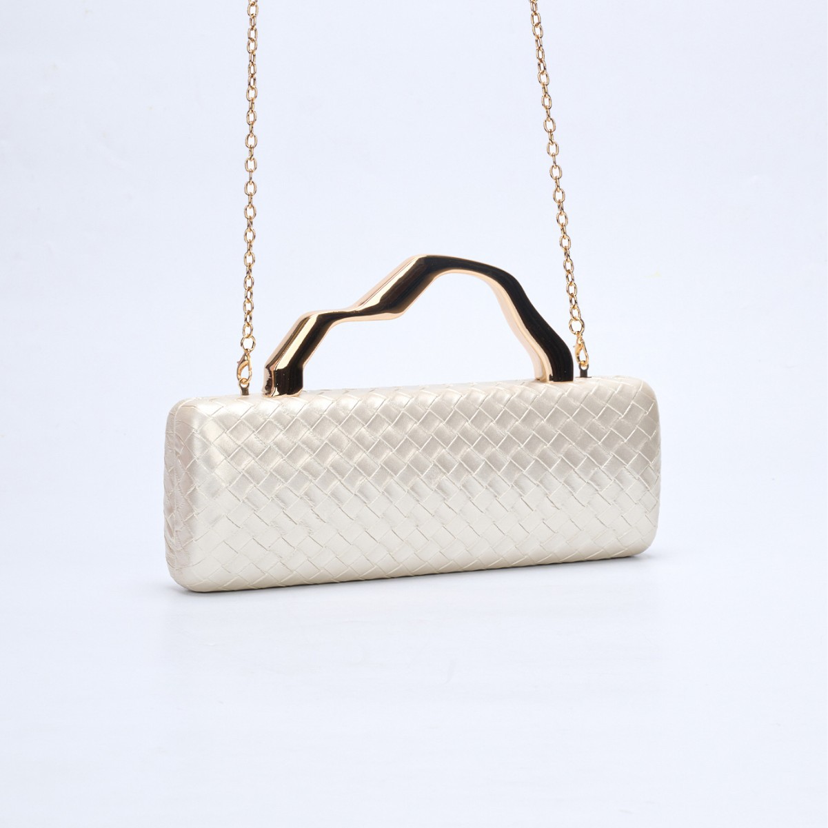 European and American New Fashion PU Leather Cloud Weave Handbag, Elegant Shoulder Bag for Women's Dinner Parties - Thumbnail 2