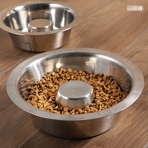 Stainless steel pet bowl slow food bowl cat bowl cat food bowl cat bowl wholesale cat bowl pet food utensils animal cat food bowl