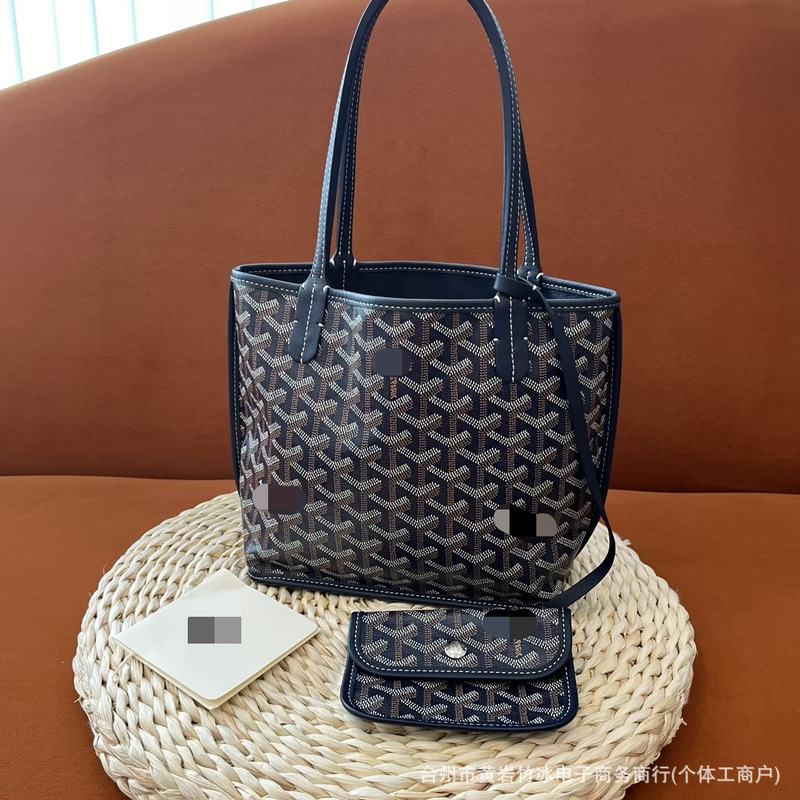 Goya Mini Vegetable Basket Shopping Bag Double-Sided Printed Tote Bag New Style Dog Tooth Commuter Shoulder Tote Bag