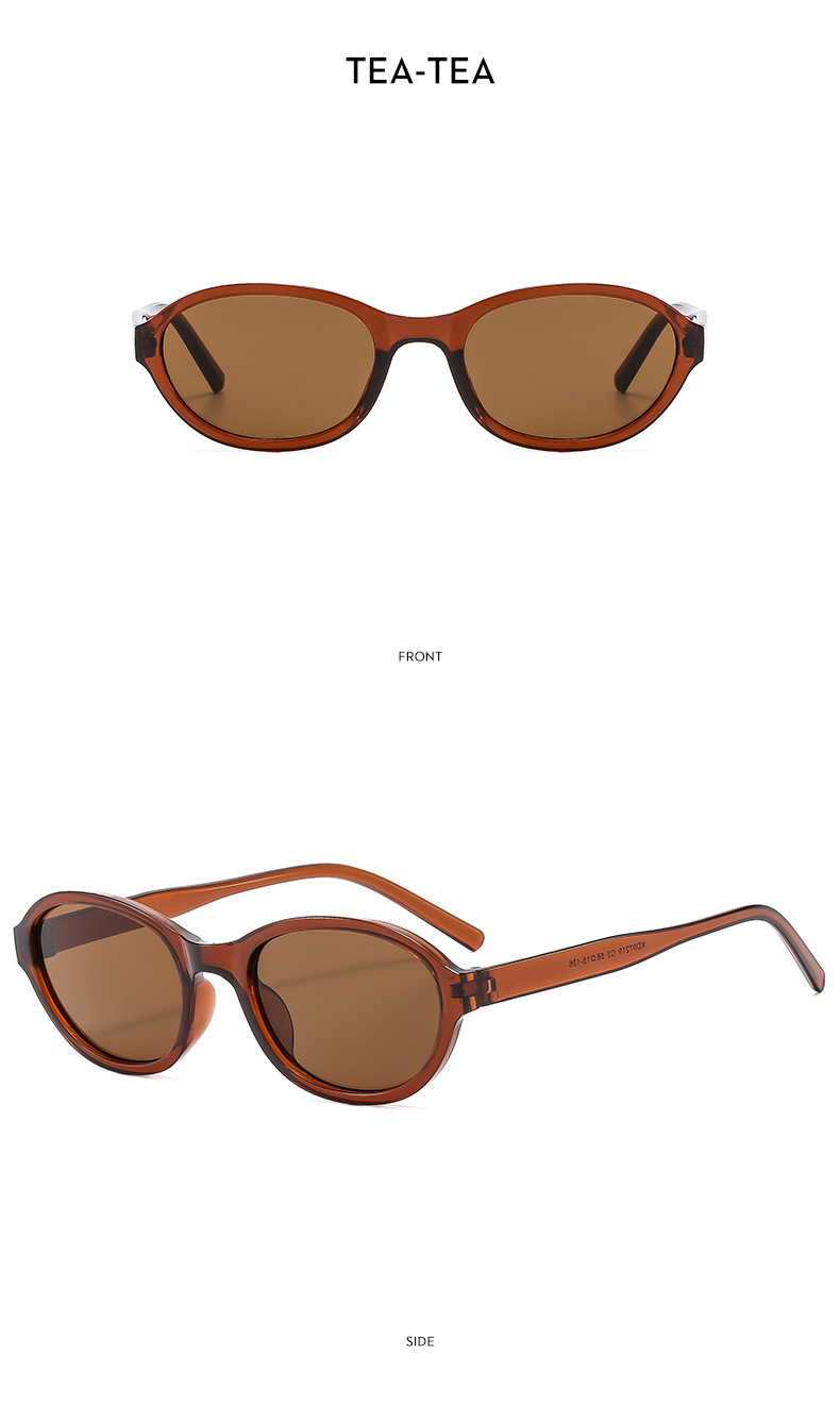 45g Weight Full Frame Glasses Structure Sunglasses Classification PC, UV400 Protection Lens Material Oval Frame Glasses Style Holiday, Travel Occasion Solid Color Pattern All Seasons Season Women's Gender Classic Style, Commute Style Classic Style Commute Solid Color PC UV400 Protection Oval Frame Full Frame Women's Sunglasses 14