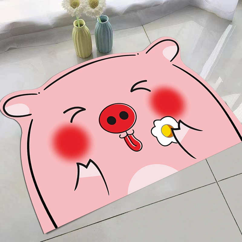 Мультяшная Bath Mat, 3D Face Blush Crystal Velvet, впитывающая влагу, разные размеры