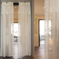 5ZV7 wholesale grid white gauze valance rose gauze sheer curtains living room sheer curtains size sheer curtain