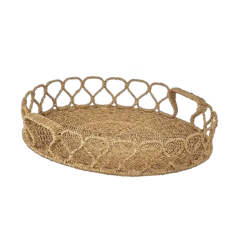 Cesta de almacenamiento de algas, mesa para el hogar, cesta tejida a mano, pan, cesta de frutas secas, mesa de café, decoración de restaurante