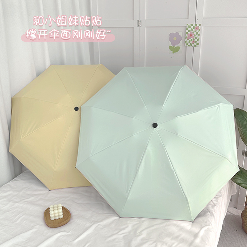 2025新品超軽量小型日傘晴雨両用女性日焼け止め傘紫外線防止携帯用黒ゴム日除け傘|undefined