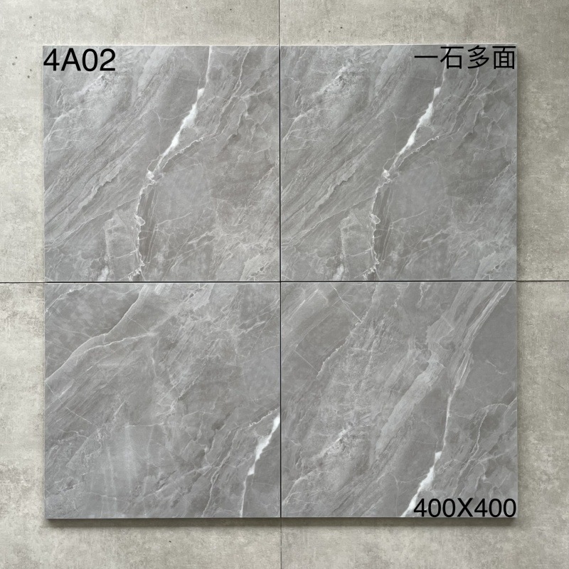 キッチントイレの床タイル400x400滑り止め耐摩耗性床タイルバルコニータイル浴室模造古煉瓦グレー|undefined