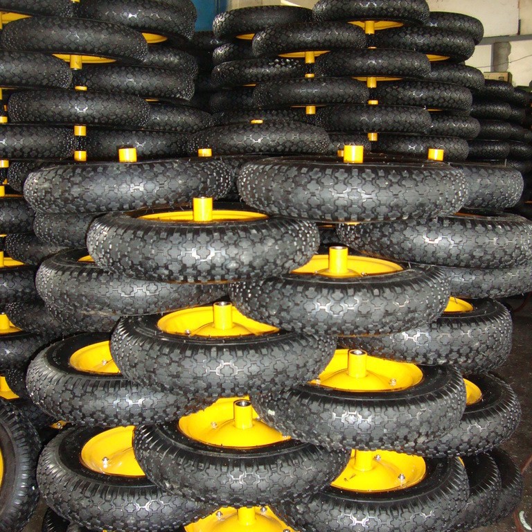 厂家供应4.00-8橡胶发泡轮子  手推车轮子   无内胎轮子 耐磨