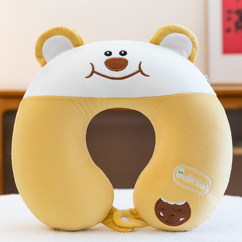Nueva memoria de dibujos animados Almohada cuello de algodón Almohada en forma de U Almohada de viaje Siesta artefacto Oficina Dormir almohada almohada cuello protector