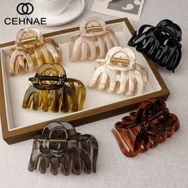 巨能抓南瓜抓夹女高级感法式大号深齿加宽鲨鱼夹发量多盘发夹头饰