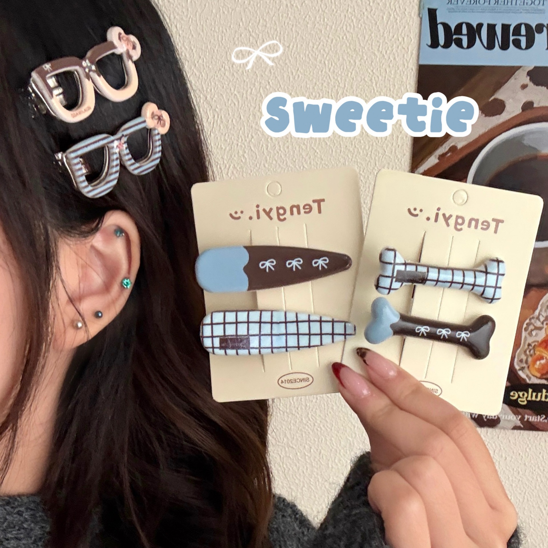 Cute Cartoon Glasses Bone Bangs Clip Girly Versatile Hairpin Children's Decorative Duckbill Hair Accessory Hair Clip