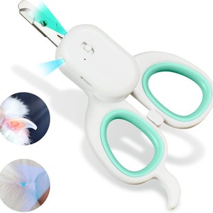 New Pet Led Light Nail Clippers for Cats and Dogs with Round Holes and Lights to Illuminate the Blood Line Nail Clippers Cross-Border Hot Sale