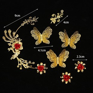 Birthday Baking Decoration Plug-In Cloisonné Phoenix Cake Ornaments Retro Flow Comb Gusu