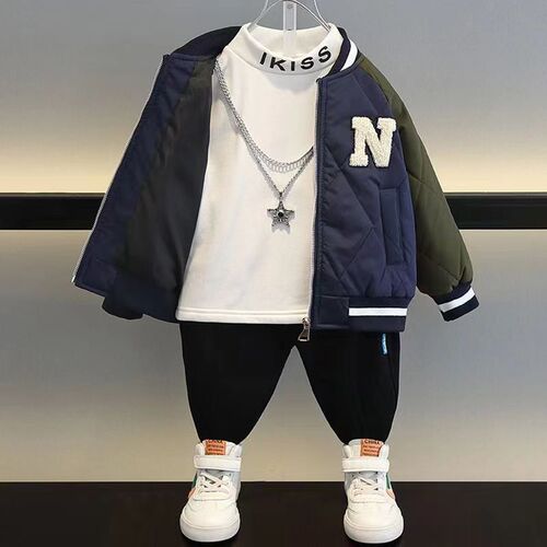 Boys 'coat, spring and autumn, thin cotton and cotton clothes, 2024 new children's wear, baby's clothes, autumn, children's cotton baseball uniform