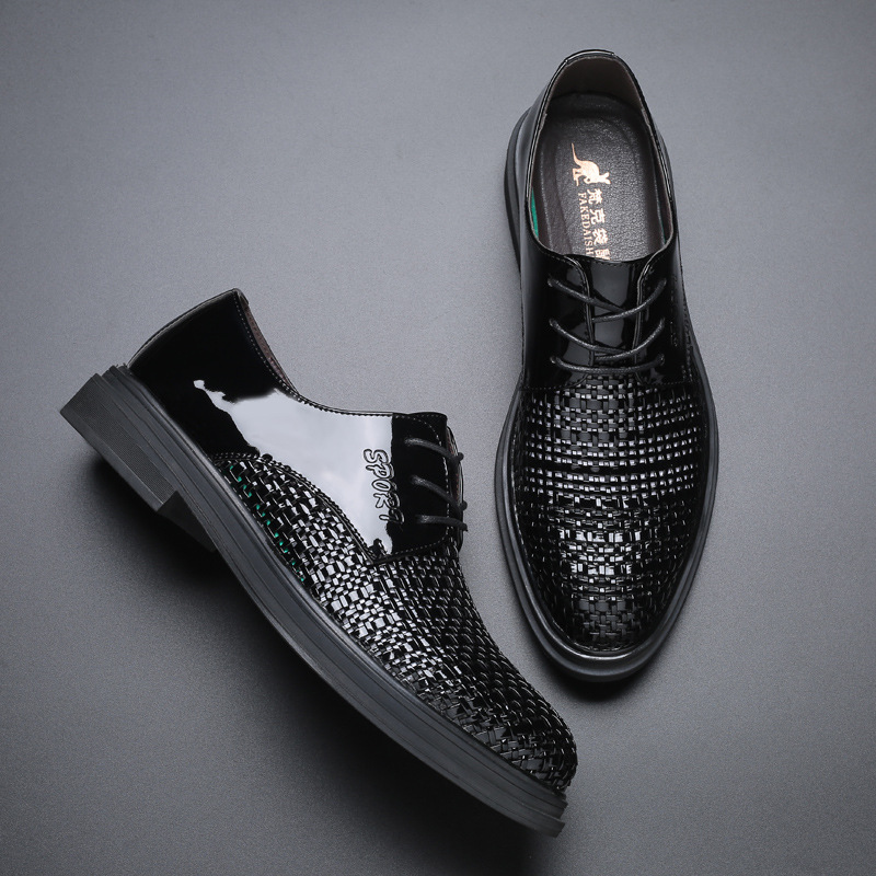 Sandalias de hombre de verano hombre tejido a mano transpirable ropa de negocios casual zapatos de cuero zapatos de hombre zapatos gruesos