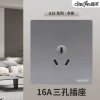 16A three-hole socket gray