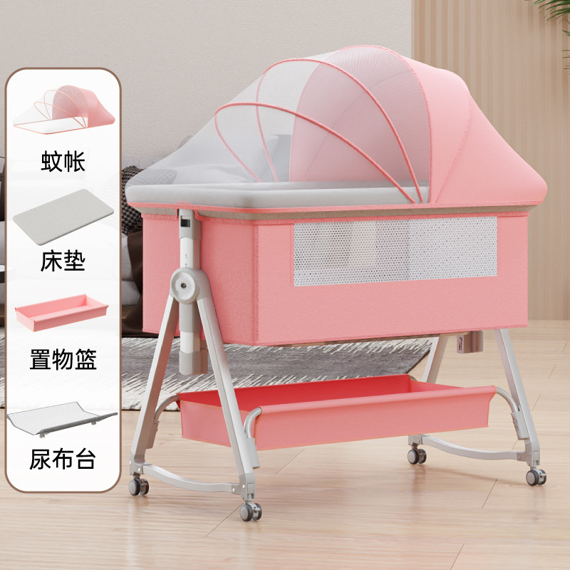Genuine fuchsia mosquito net, mattress, diaper table