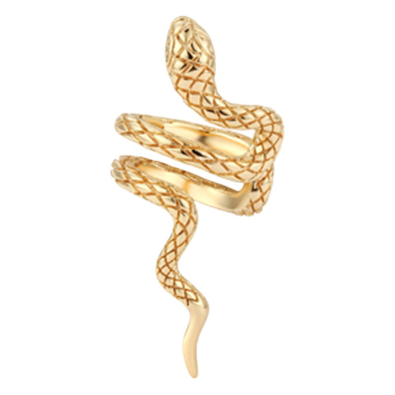 Personalidad de la moda pequeño clip de oreja en forma de serpiente ins nicho diseño avanzado sin clip de hueso de oreja retro perforado