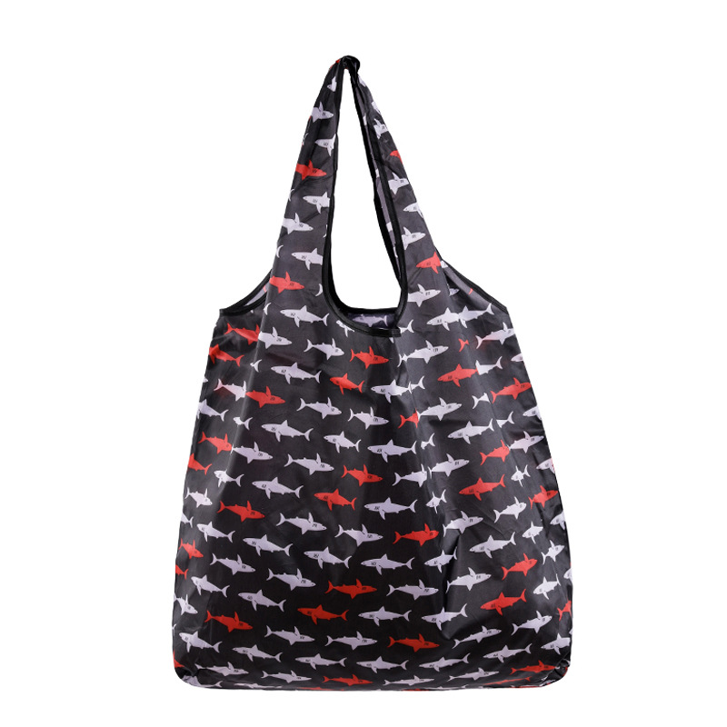 En stock gran bolsa de poliéster color Flip bolsa de protección del medio ambiente bolsa de compras supermercado plegable bolsa de compras plegable bolso portátil