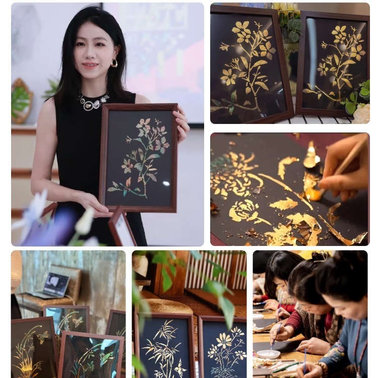 非遗金箔画手工材料包拓印烧箔画母亲节手工暖场团建活动装饰|undefined