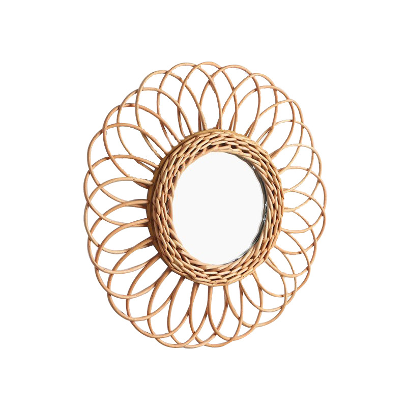 Decoración de pared bohemia escandinava ins, colgante de ratán para el hogar, decoración de pared de salón, colgante de pared