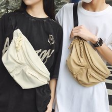 斜跨胸包男单肩包工装学生运动胸包腰包男款斜挎包小包褶皱包