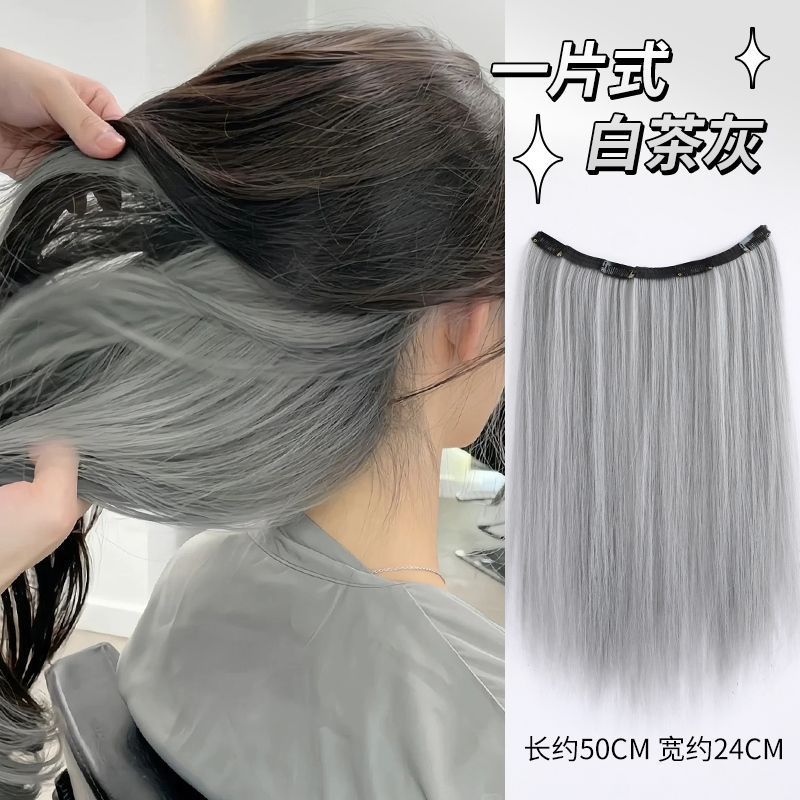 Colgar orejas teñido pelucina de cabello para mujer una pieza de dopamina color gradiente pelucina sin rastro aumento de cabello de cabello