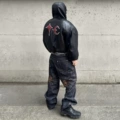 Tc inkjet hooded leather jacket