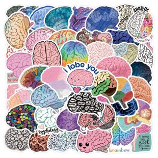 55 new Brain colorful brain stickers personalized decorative luggage notebook waterproof stickers wholesale