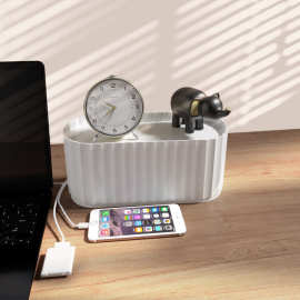 集线器充电数据线电源插座整理盒多功能收纳盒电源线插线板轻奢