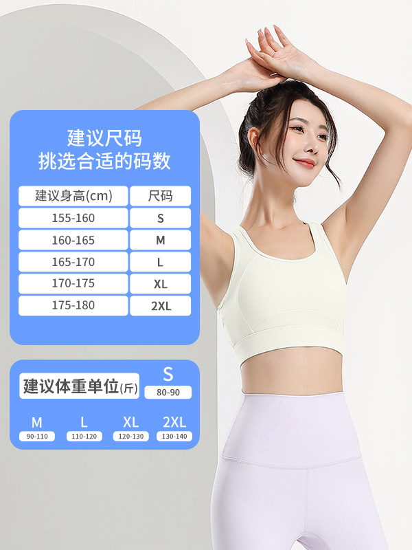 Nueva taza fija de alta resistencia a prueba de choque chaleco de fitness integrado para reunir la belleza de la espalda corredor bra ropa interior deportiva mujer