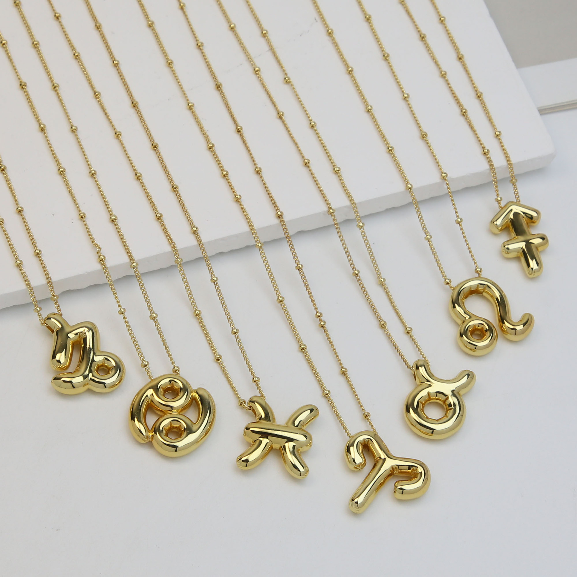 7g Weight Copper Pendant Material Pendant Necklace Classification Copper Simple Style Plating Constellation Pendant Necklace