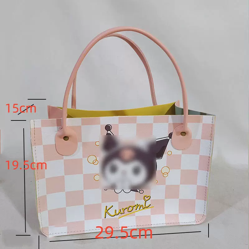 可折叠皮质大容量伴手礼篮 外出收纳通勤手提袋买菜购物包批发