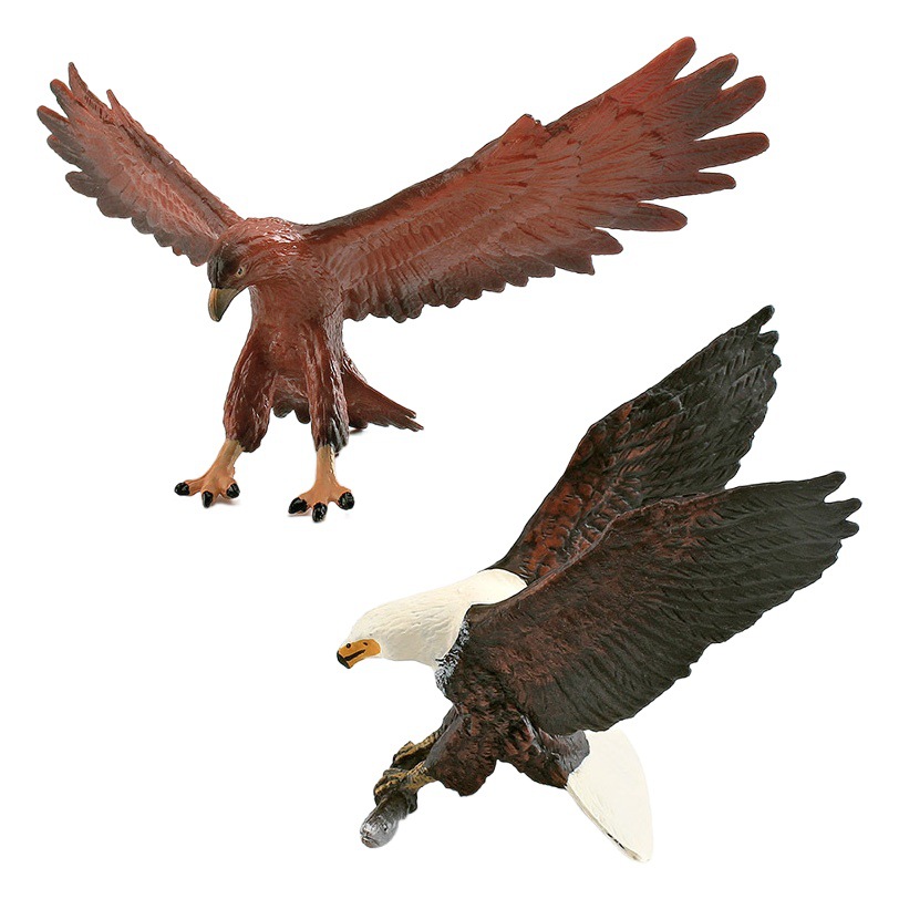 Simulación cognitiva de los niños transfronterizos Pájaro Animal Africano Osprey Modelo de talla dorada Juguete de decoración de escritorio