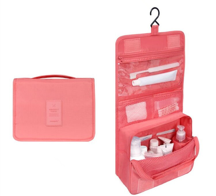 Nueva bolsa de cosméticos de viaje floral bolsa de lavado gancho colgando bolsa de almacenamiento de gran capacidad plegable bolsa de organización portátil