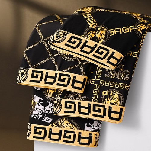 Men's Black Gold Trendy Large Size Breathable Sports Four Corner Shorts for Men, Unisex Flat Bottom Underwear, Cross-border Wholesale