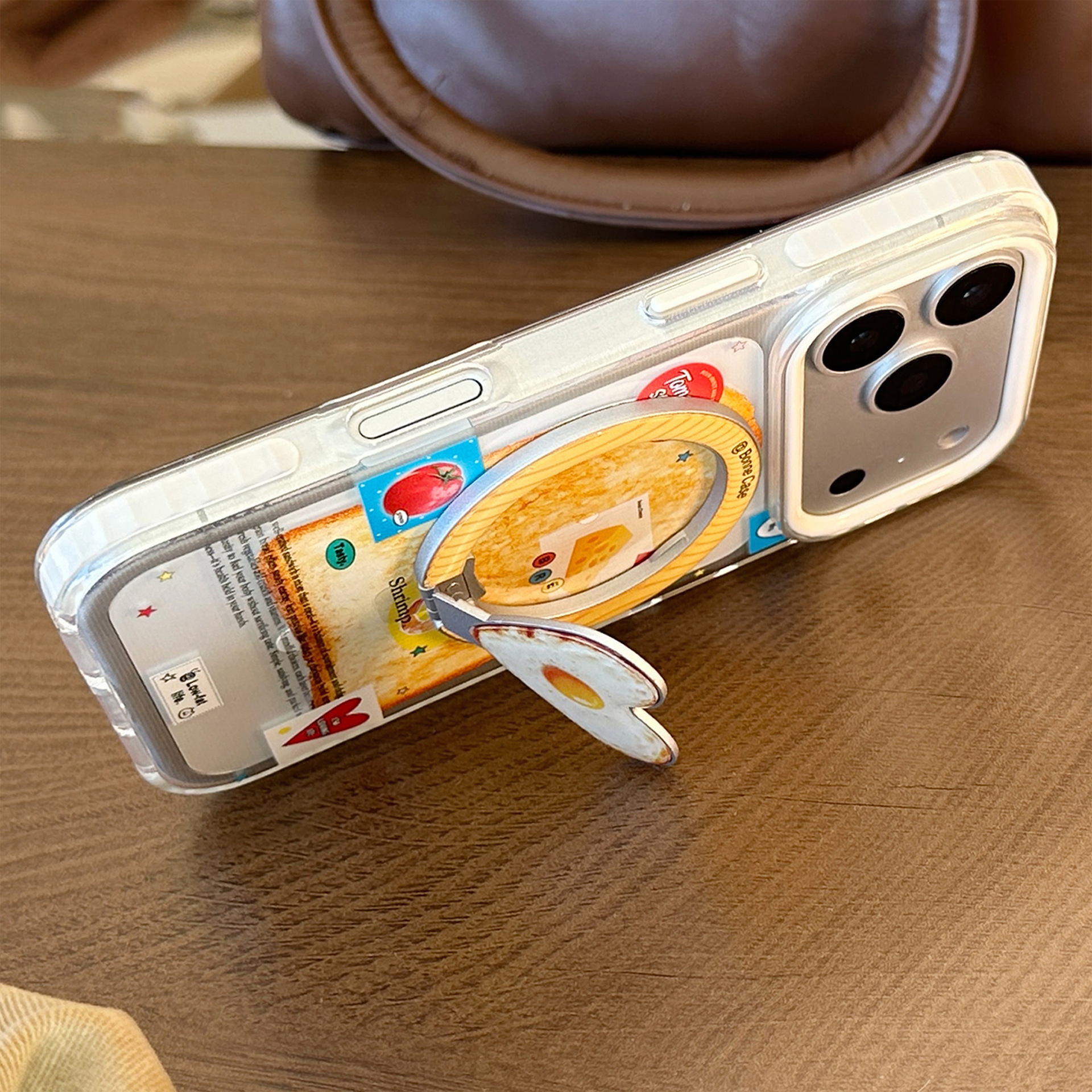 Magnetic Transparent Phone Case With Fried Egg Design For Iphone_voghion.com