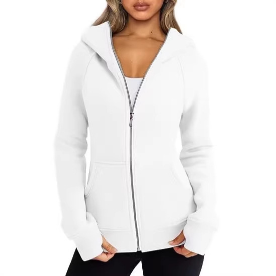 2026 Outdoor Thermal Thickened Fashion Queen Women's Zip-Up Hoodie Wool Jacket Sweatshirt
