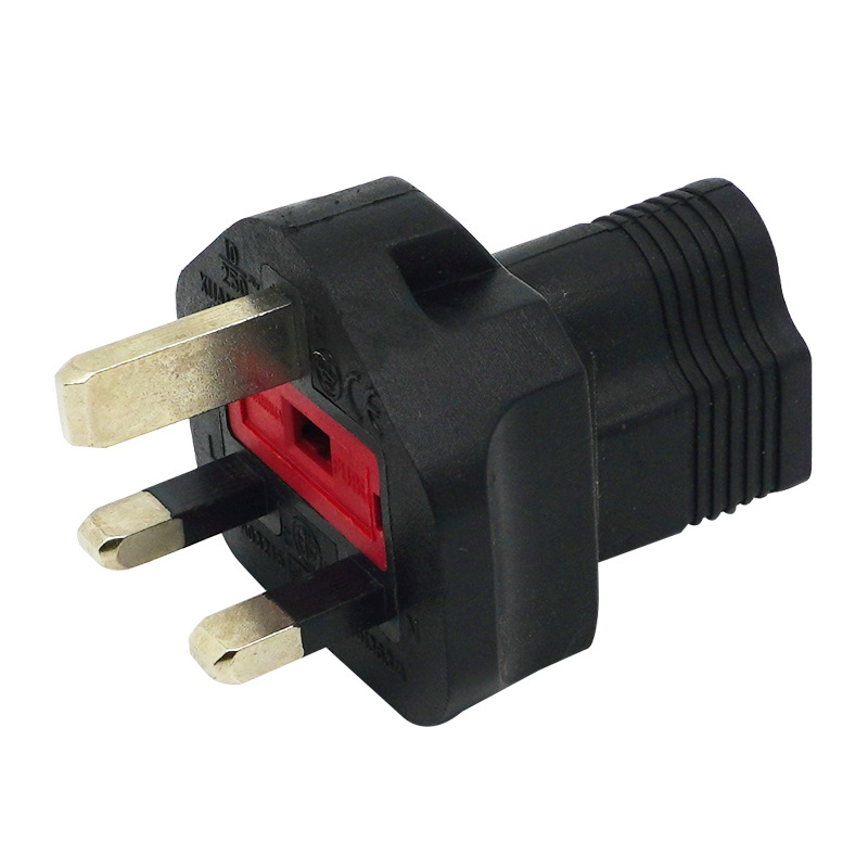 英标公转美标母电源转换插头插座纯铜导体英规三方脚转一圆两扁孔